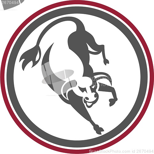 Image of Raging Bull Charging Circle Retro