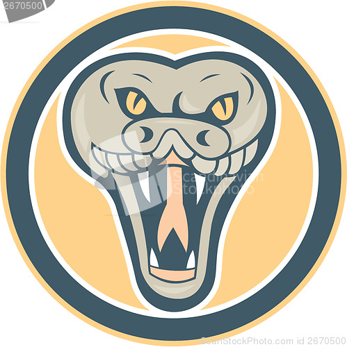 Image of Rattle Snake Head Front Retro