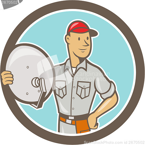 Image of Cable TV Installer Guy Cartoon