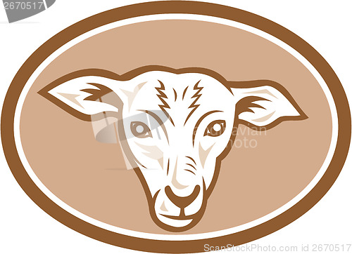 Image of Sheep Head Oval Cartoon