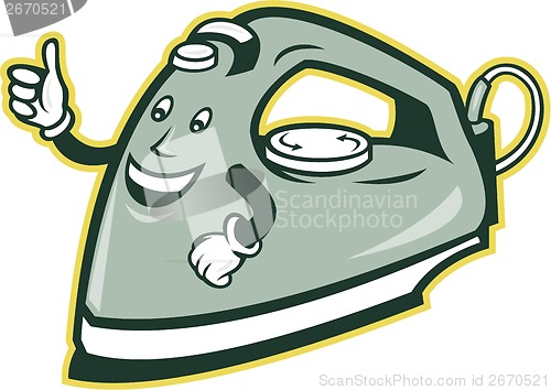 Image of Electric Iron Mascot Thumbs Up Cartoon
