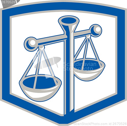 Image of Scales of Justice Shield Retro