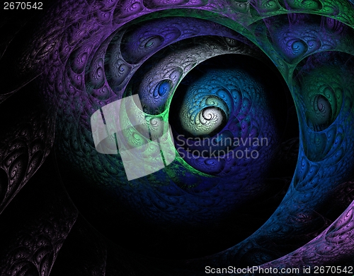 Image of Green, blue, purple fractal