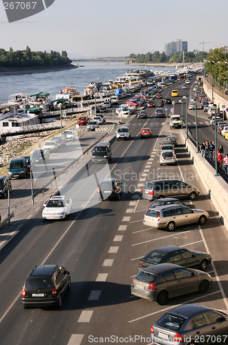 Image of Budapest traffic - busy road
