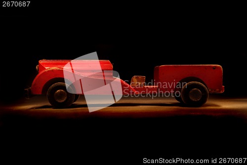 Image of old wooden toy car 