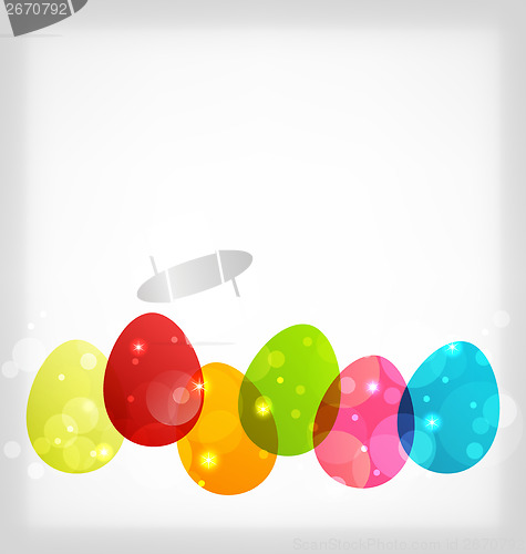 Image of Easter colorful eggs with space for your text