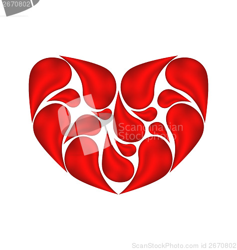 Image of Abstract heart made ??of drops blood