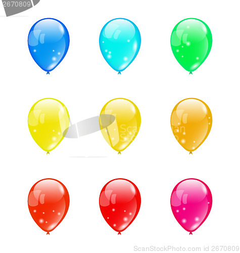 Image of Set colorful balloons isolated on white background (1)