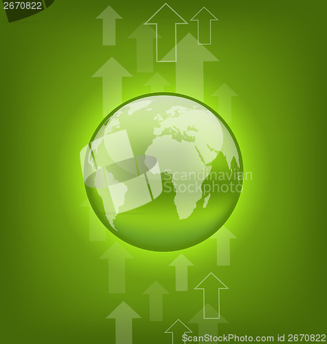 Image of Abstract hi-tech background with symbol Earth