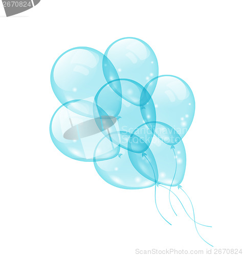 Image of Bunch blue balloons isolated on white background