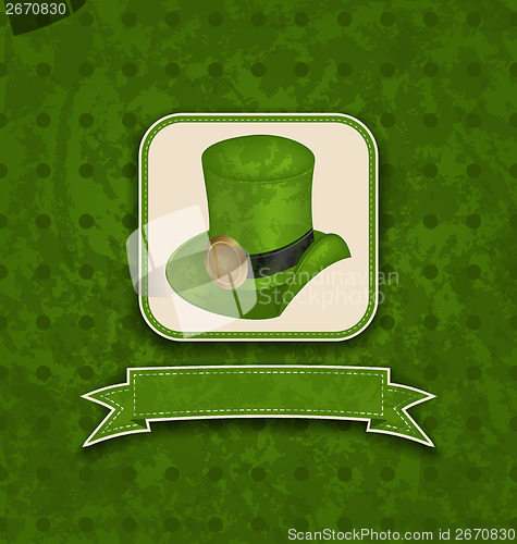 Image of Holiday background with hat and ribbon for St. Patrick's Day