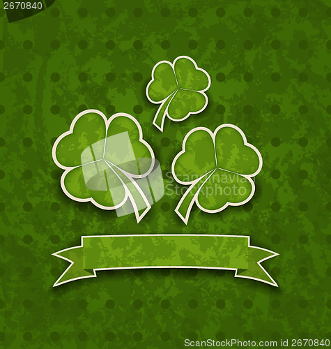 Image of Holiday background with clovers for St. Patrick's Day