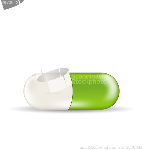 Image of Herbal pill isolated on white background