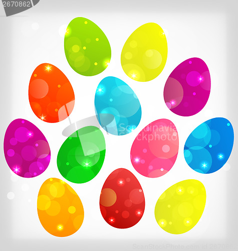 Image of Easter background with colorful eggs