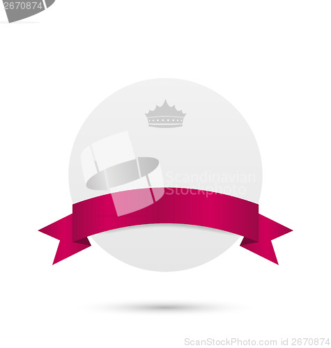 Image of Greeting card with pink ribbon and crown
