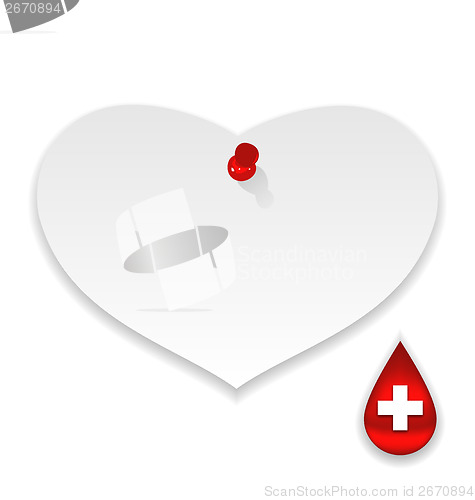 Image of Donate blood save life, paper memo