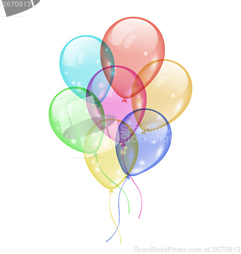 Image of Bunch colorful balloons isolated on white background