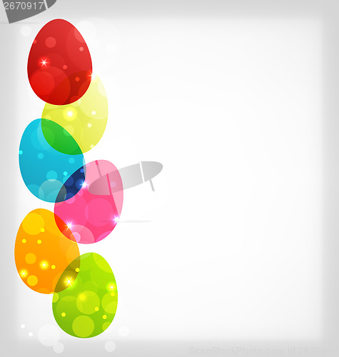 Image of Easter colorful eggs with space for your text