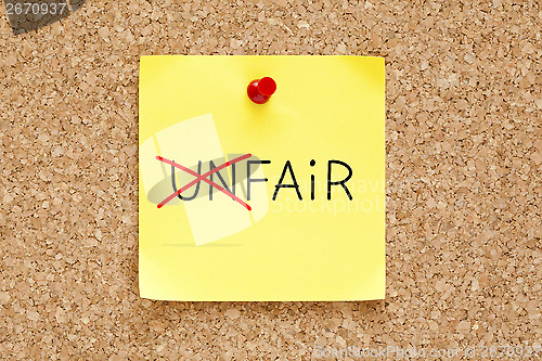Image of Fair Not Unfair Sticky Note