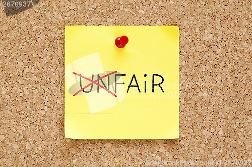 Image of Fair Not Unfair Sticky Note