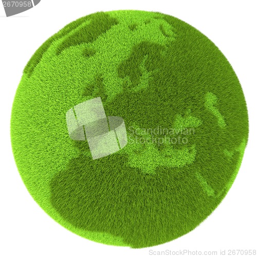 Image of Europe on green planet
