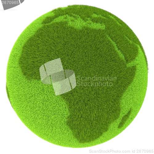 Image of Africa on green planet
