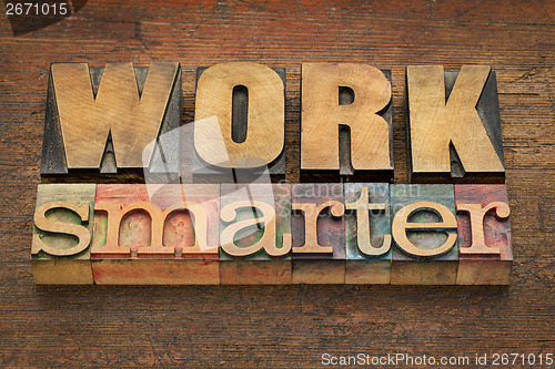 Image of work smarter advice in wood type