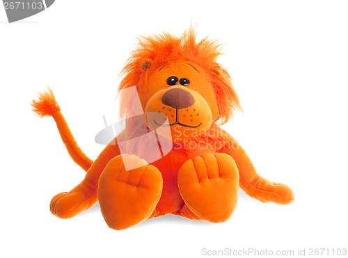 Image of Stuffed animal lion sitting