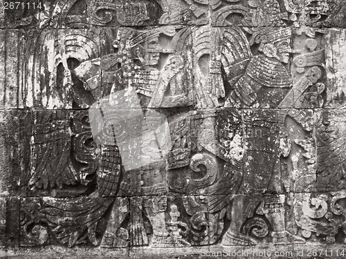 Image of stone relief detail in Chichen Itza