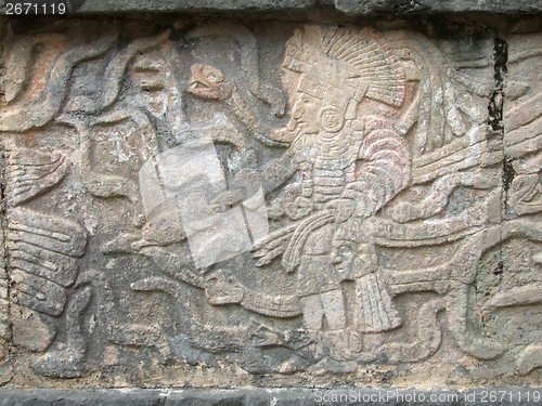 Image of stone relief detail in Chichen Itza