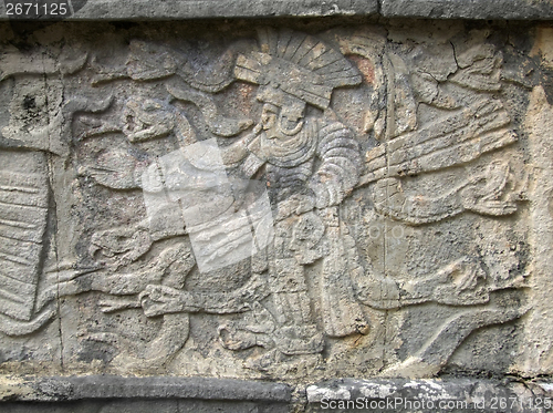 Image of stone relief detail in Chichen Itza