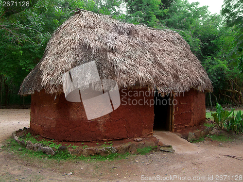 Image of historic mayan hut