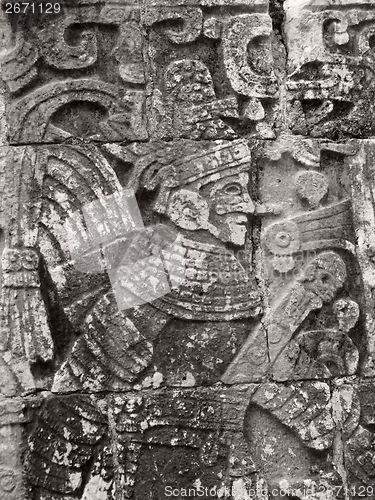 Image of stone relief detail in Chichen Itza