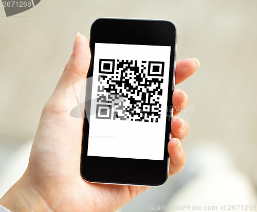 Image of QR code on mobile