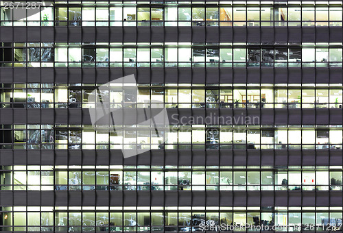 Image of Exterior of modern building at night
