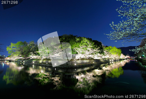 Image of Biwa lake canal in Japan at night