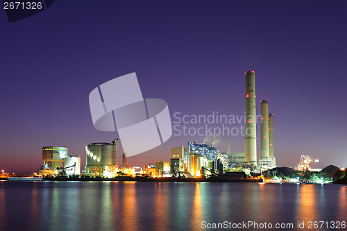 Image of Industrial plant at night