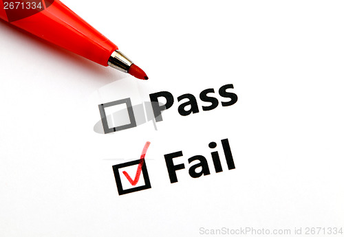 Image of Pass or fail with red pen