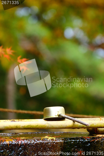 Image of Bamboo ladle in Japan temple 