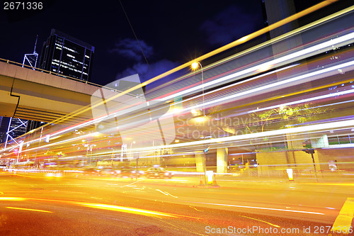 Image of Traffic trail in city