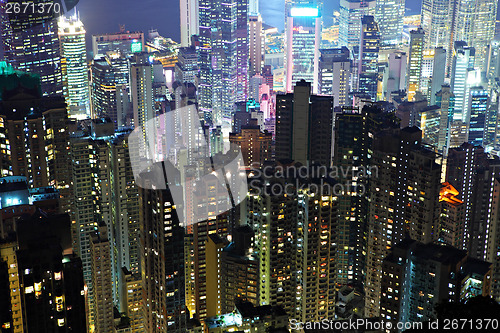 Image of Hong Kong downtown at night