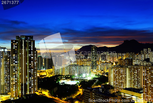 Image of Kowloon side in Hong Kong at night