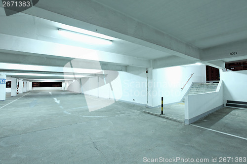 Image of Interior of empty parking lot at