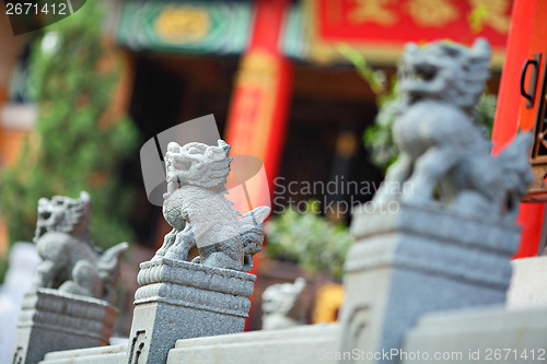 Image of Lion statue in chinese temple