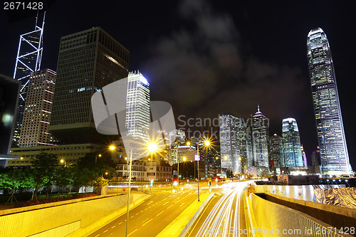 Image of Hong Kong central district at night