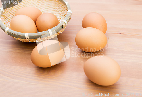 Image of Brown egg in basket