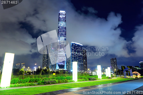 Image of Hong Kong skyline at night