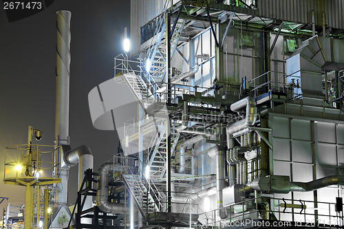 Image of Industrial complex at night