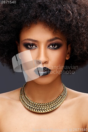 Image of Beautiful exotic African American woman