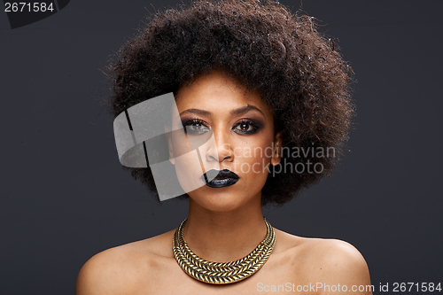 Image of Beautiful exotic African American woman